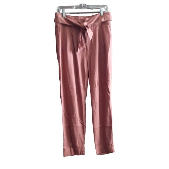 Cartonnier Anthropologie Cuff Pants Pleated Tie Front Rust High Waisted 6 - Picture 12 of 16